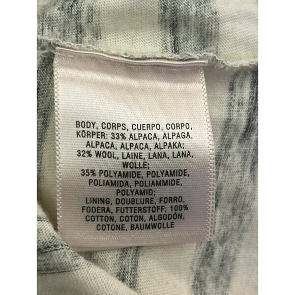 Anthropologie Moth Cream Gray Striped Alpaca Wool Blend Cowl Neck Sweater Medium - Picture 5 of 6